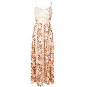 We Are Kindred Stevie Floral Print Linen Maxi Dress Size 4